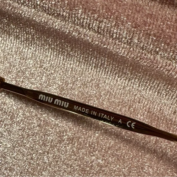 Miu Miu Black & Gold Acetate SMU 07O Square Lense Metal Frame Sunglasses W/ Case - Picture 8 of 16